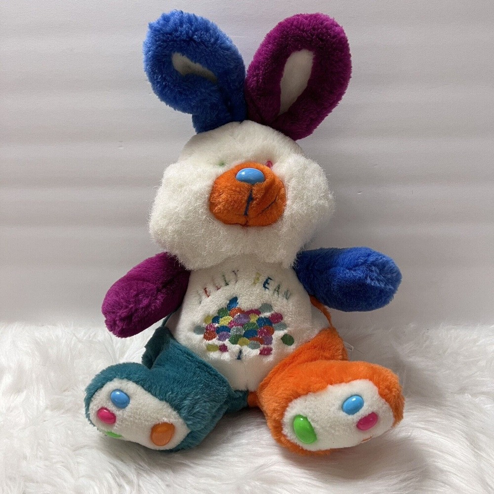 Vintage Jelly Bean Easter Bunny Rabbit Colorful Plush 15” Stuffed Animal Toy
